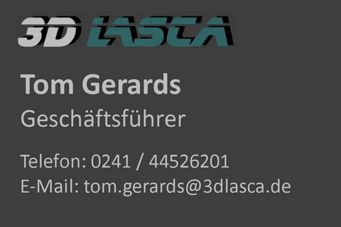 Visitenkarte 3D LASCA GmbH - Tom Gerards