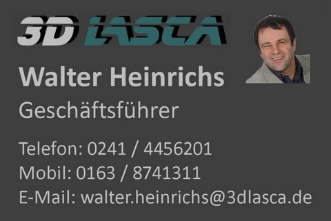 Visitenkarte 3D LASCA GmbH - Walter Heinrichs